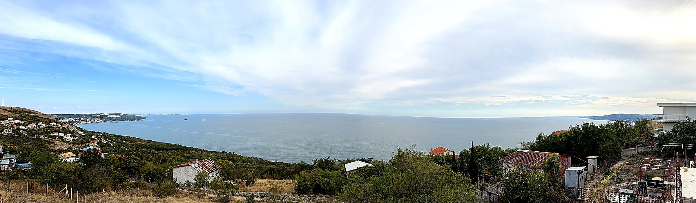 Panoramic view of the bay at Balchik from the Marevanta hillside